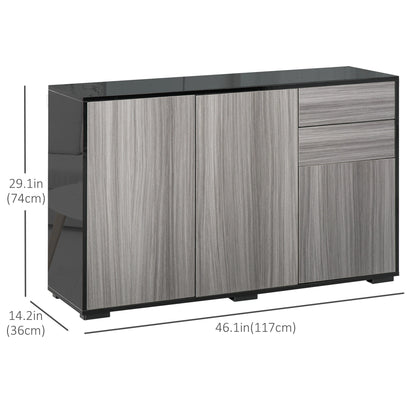 Modern Kitchen Sideboard, Coffee Bar Cabinet with 2 Drawers, Black Bar Cabinets at Gallery Canada