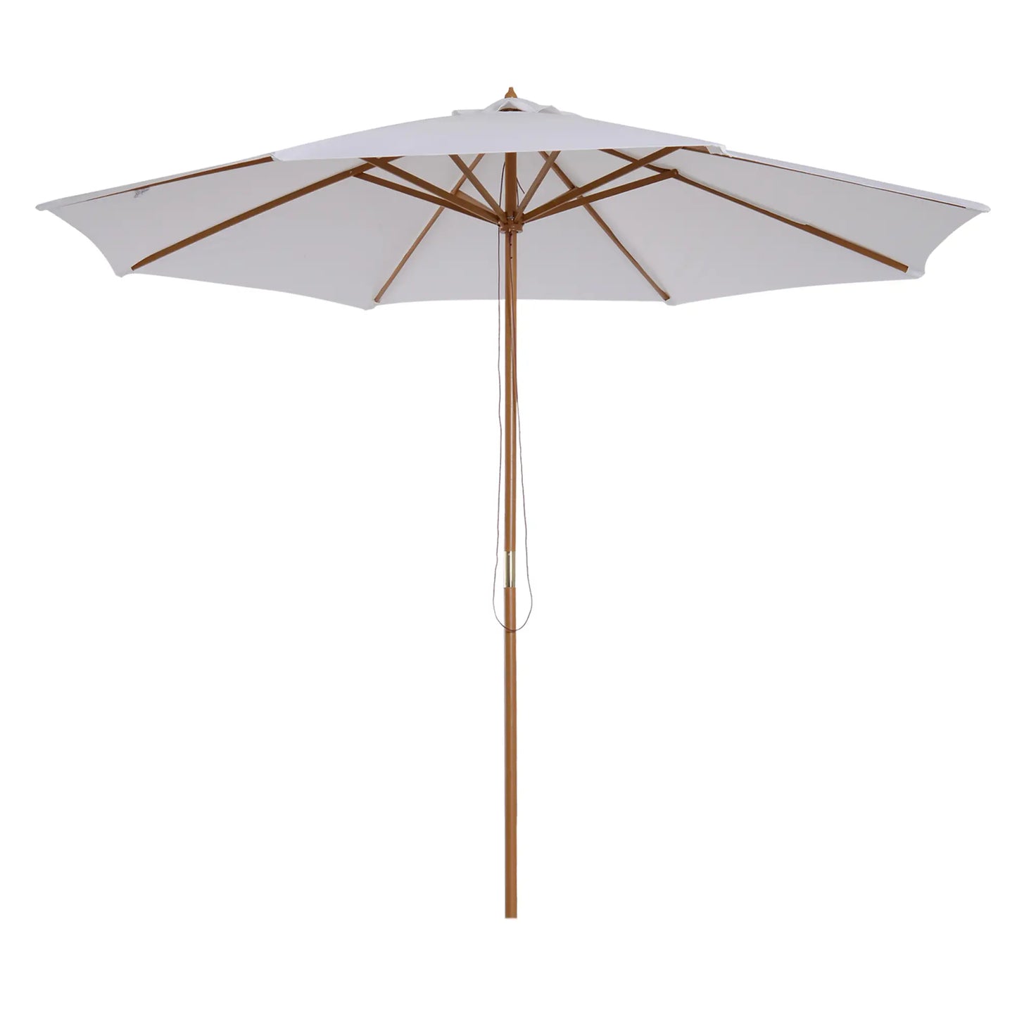 10' x 8' Bamboo Round Patio Umbrella, White Sun Umbrellas at Gallery Canada