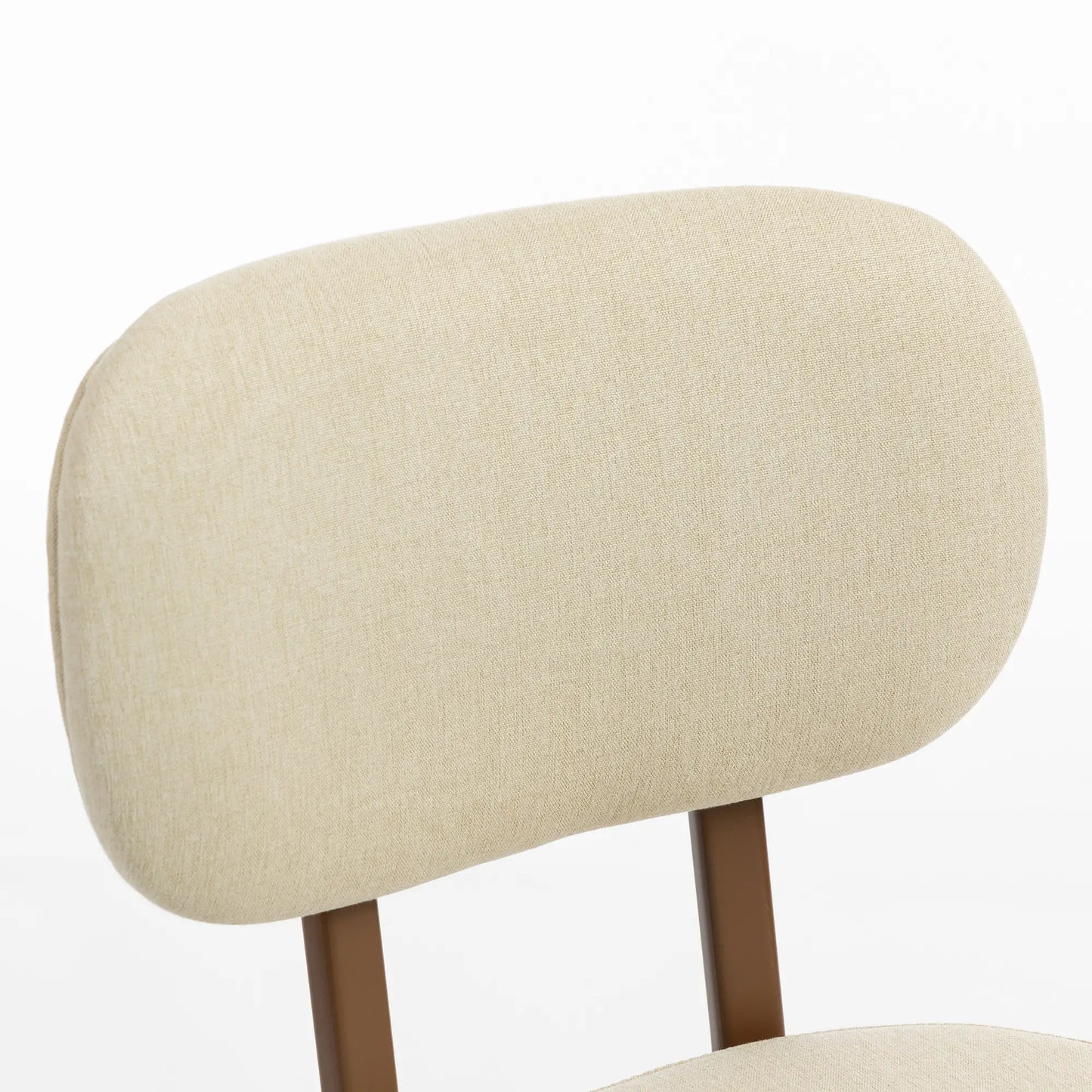 Upholstered Linen Fabric Kitchen Chairs, Modern Dining Chairs Set of 2 with Metal Legs, Beige