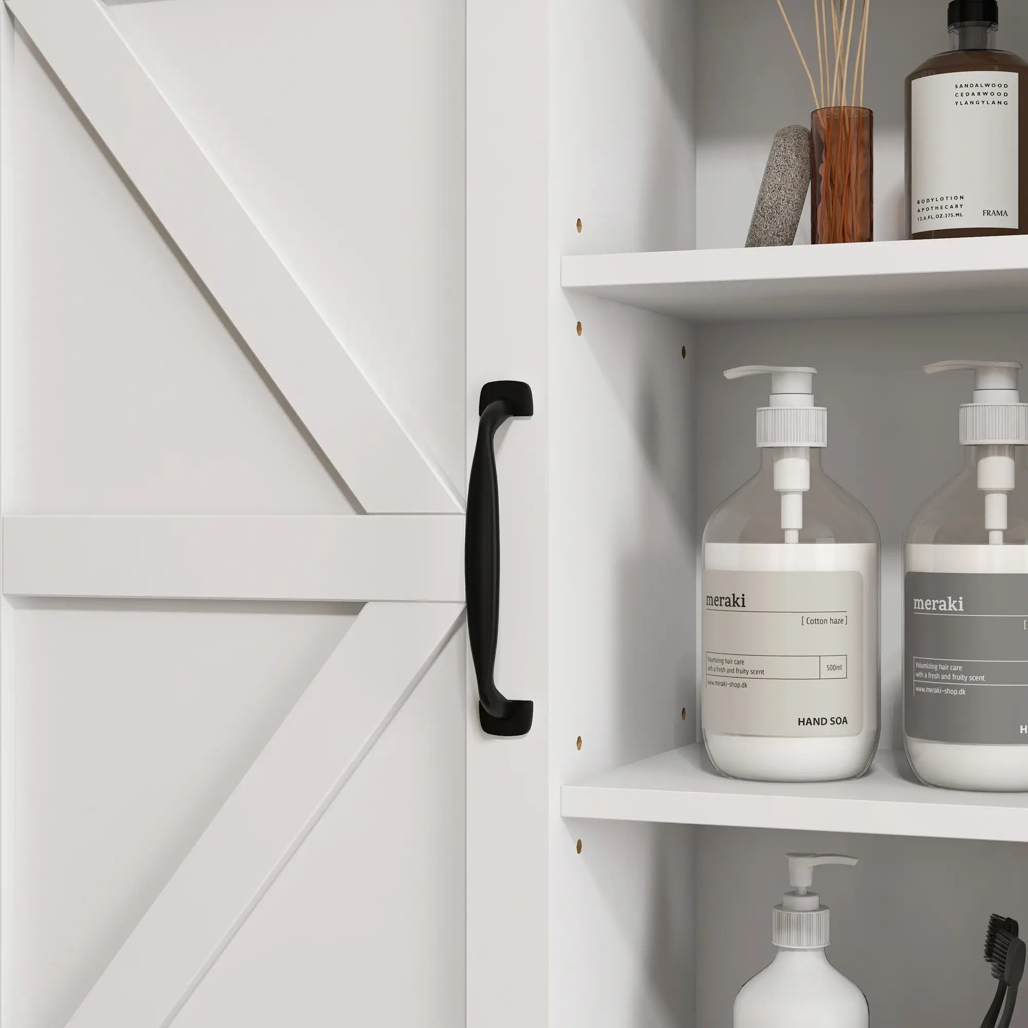 White Medicine Cabinet, Sliding Door, Adjustable Shelf, 22.8