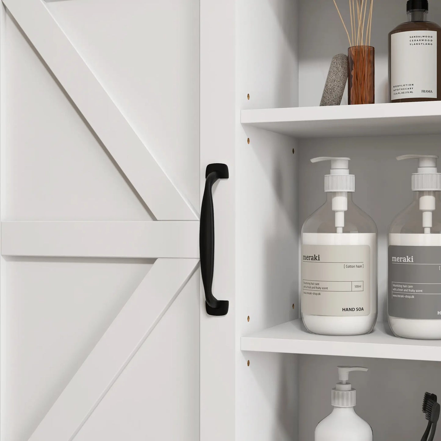 White Medicine Cabinet, Sliding Door, Adjustable Shelf, 22.8" x 7.8" x 24.4", White Wall Mounted Cabinets at Gallery Canada