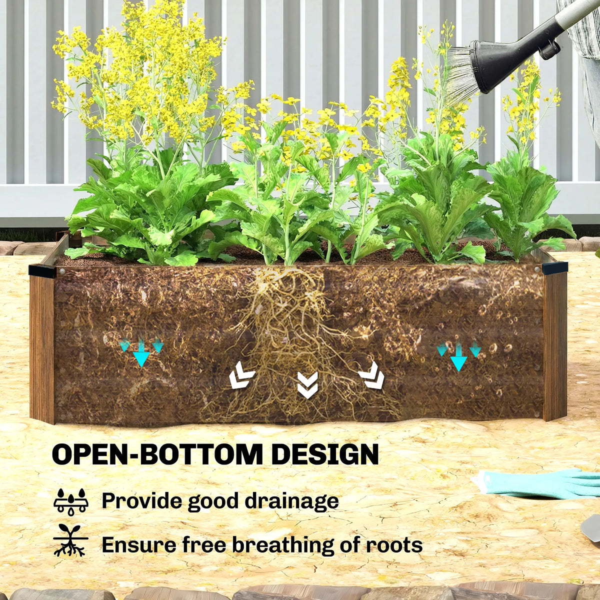 Galvanized Raised Garden Beds, Outdoor Planter Box, Dark Brown Galvanized Planter Boxes at Gallery Canada