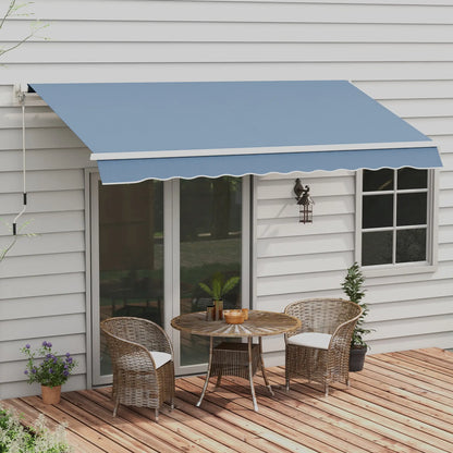 12' x 10' Manual Retractable Awning, Adjustable Sunshade Shelter, Light Grey Patio Awnings at Gallery Canada