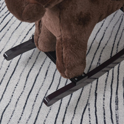 Kids Plush Ride-On Rocking Horse, Bear Toy, Realistic Sounds, Brown Rocking Horses at Gallery Canada