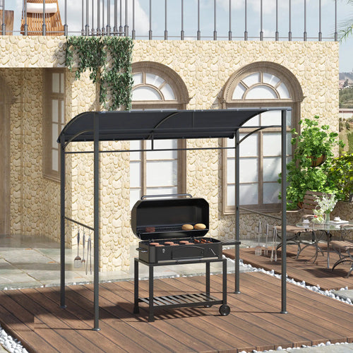 7' x 5' BBQ Grill Gazebo Tent, Steel Frame, Grey