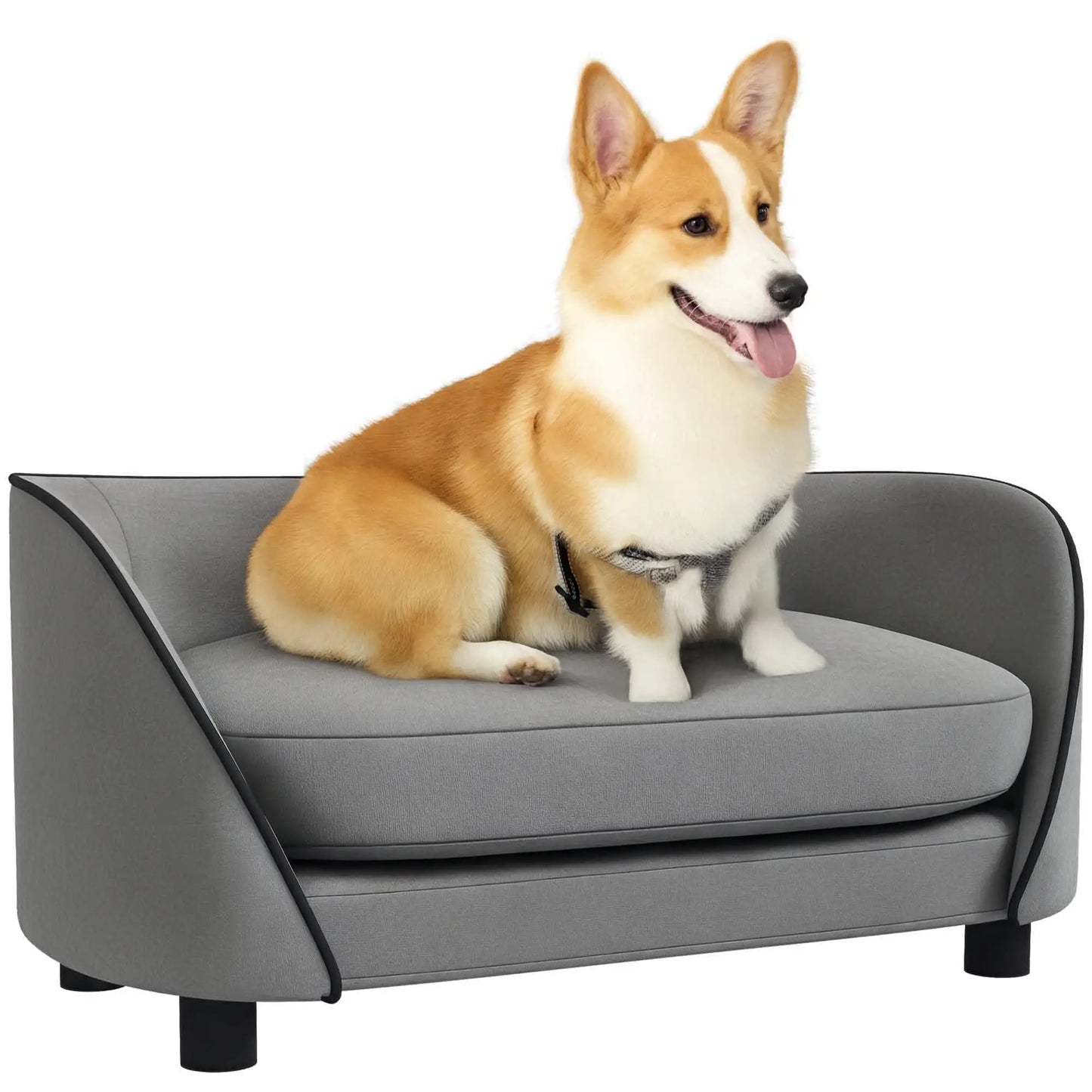 Pet Sofa Dog Couch, Small to Medium, Soft Cushion, Washable Cover, Grey Dog Sofas at Gallery Canada