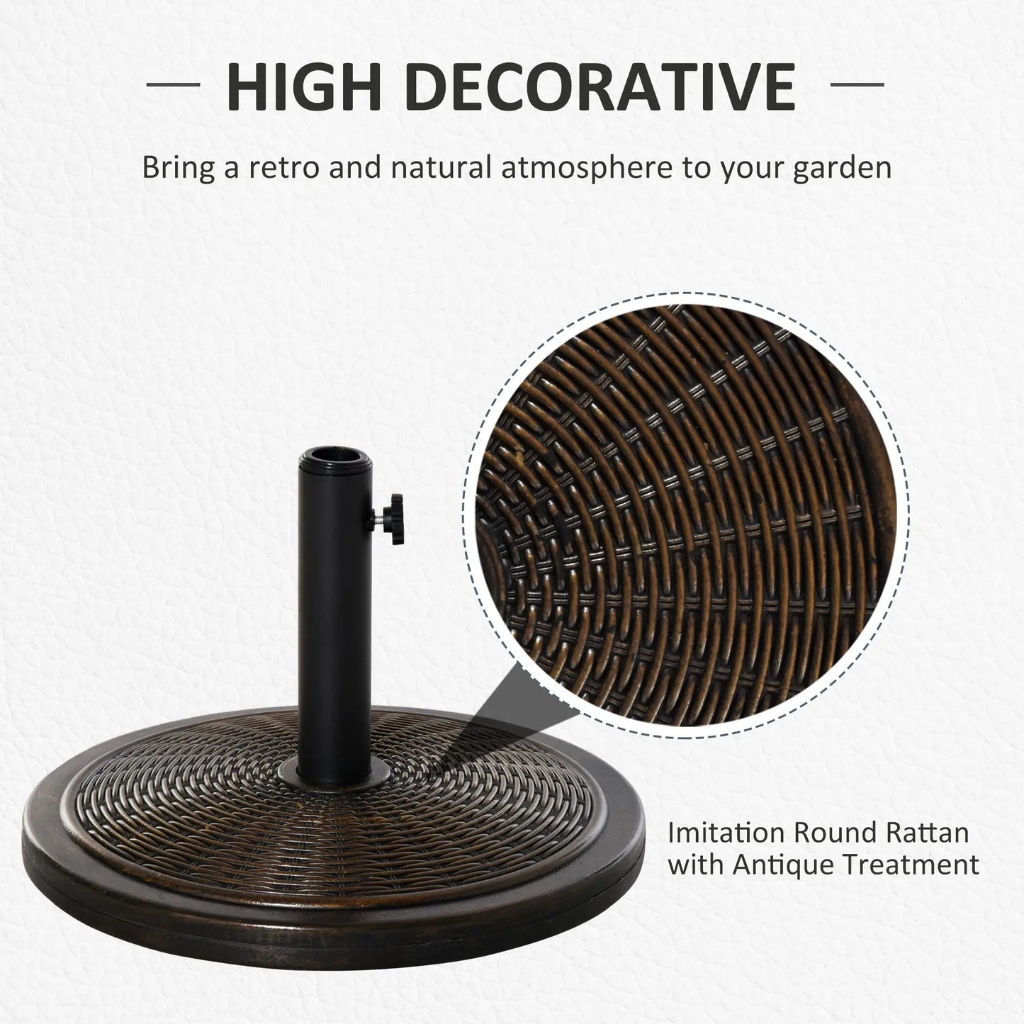 29LBS Offset Patio Umbrella Stand, Fits Φ1.4", Φ1.5", Φ1.9", Black Umbrella Bases at Gallery Canada