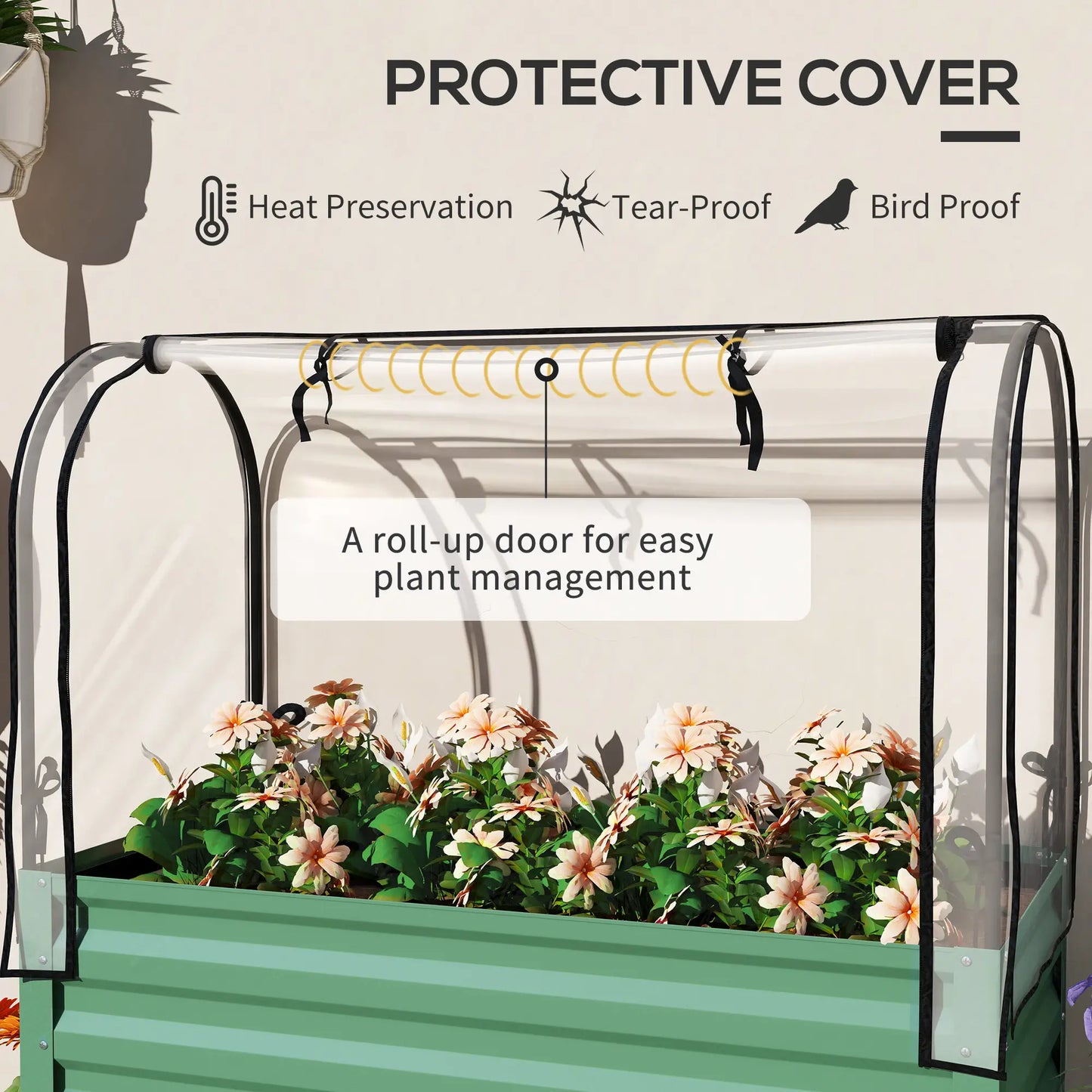 Metal Raised Garden Bed With Cover, 48 Inch, Green Elevated Garden Beds at Gallery Canada