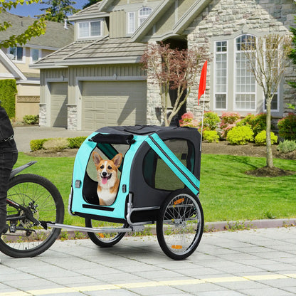 Dog Bike Trailer, Pet Cart, Foldable, Bicycle Wagon, Green Dog Bike Trailers & Strollers at Gallery Canada