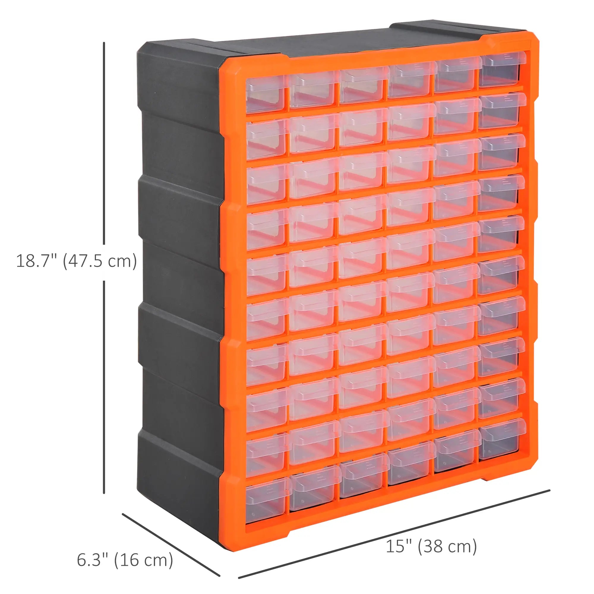 60 Drawers Plastic Screw Organizer, Garage Storage Cabinet, Orange Tool Organizers at Gallery Canada