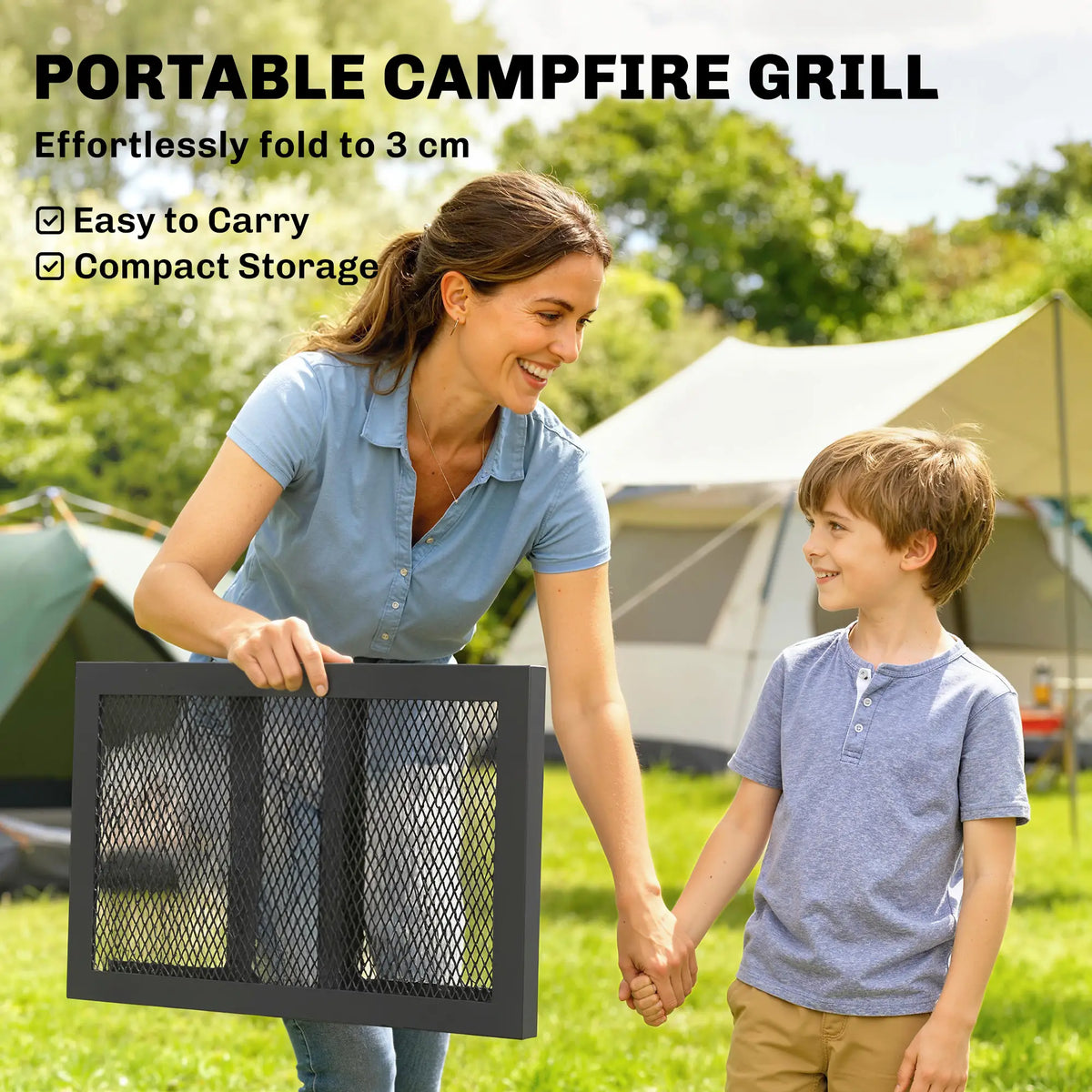 22" x 12" Folding Campfire Grill, Heavy Duty Carbon Steel, Black Charcoal BBQ Grils at Gallery Canada