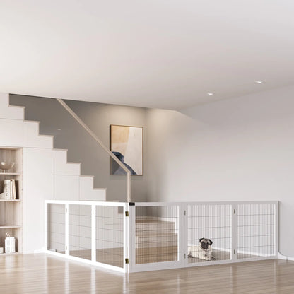 Wooden Freestanding Pet Gate, 2 Support Feet, White Houses, Kennels & Pens at Gallery Canada