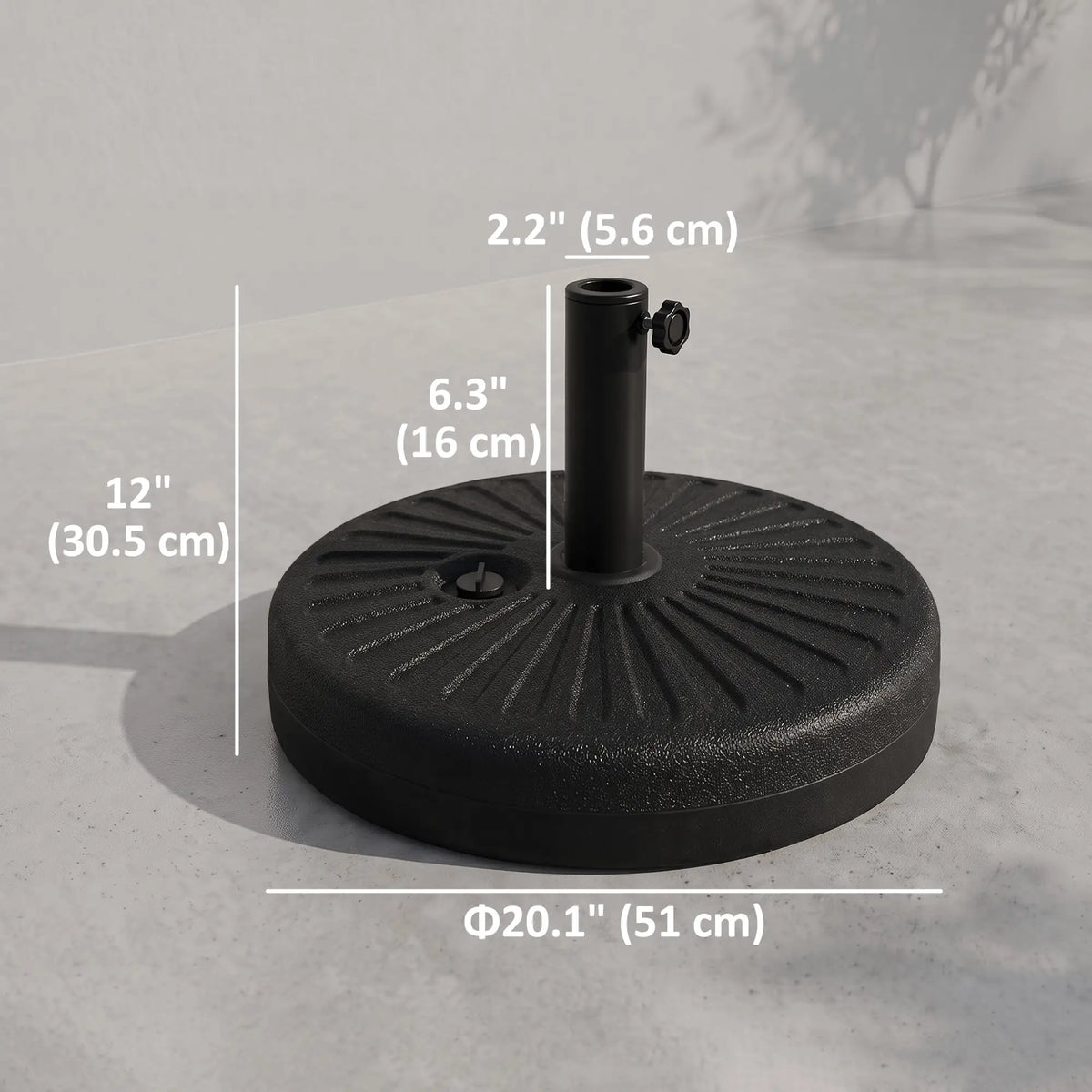 48 lb Heavy Duty Patio Umbrella Base, Water Filled Stand, Black Umbrella Bases at Gallery Canada