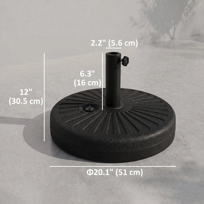 48 lb Heavy Duty Patio Umbrella Base, Water Filled Stand, Black Umbrella Bases at Gallery Canada