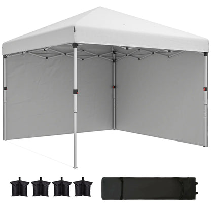 10' x 10' Pop Up Canopy, Sidewalls, Roller Bag, Adjustable Height, White Pop Up Canopies at Gallery Canada