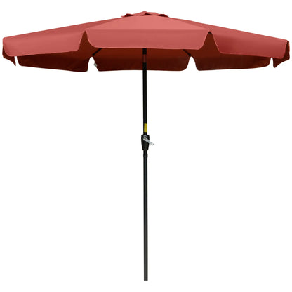 8.5 ft Round Patio Umbrella, Tilt and Crank, Wine Red Sun Umbrellas Wine Red, Black at Gallery Canada