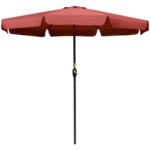 8.5 ft Round Patio Umbrella, Tilt and Crank, Wine Red