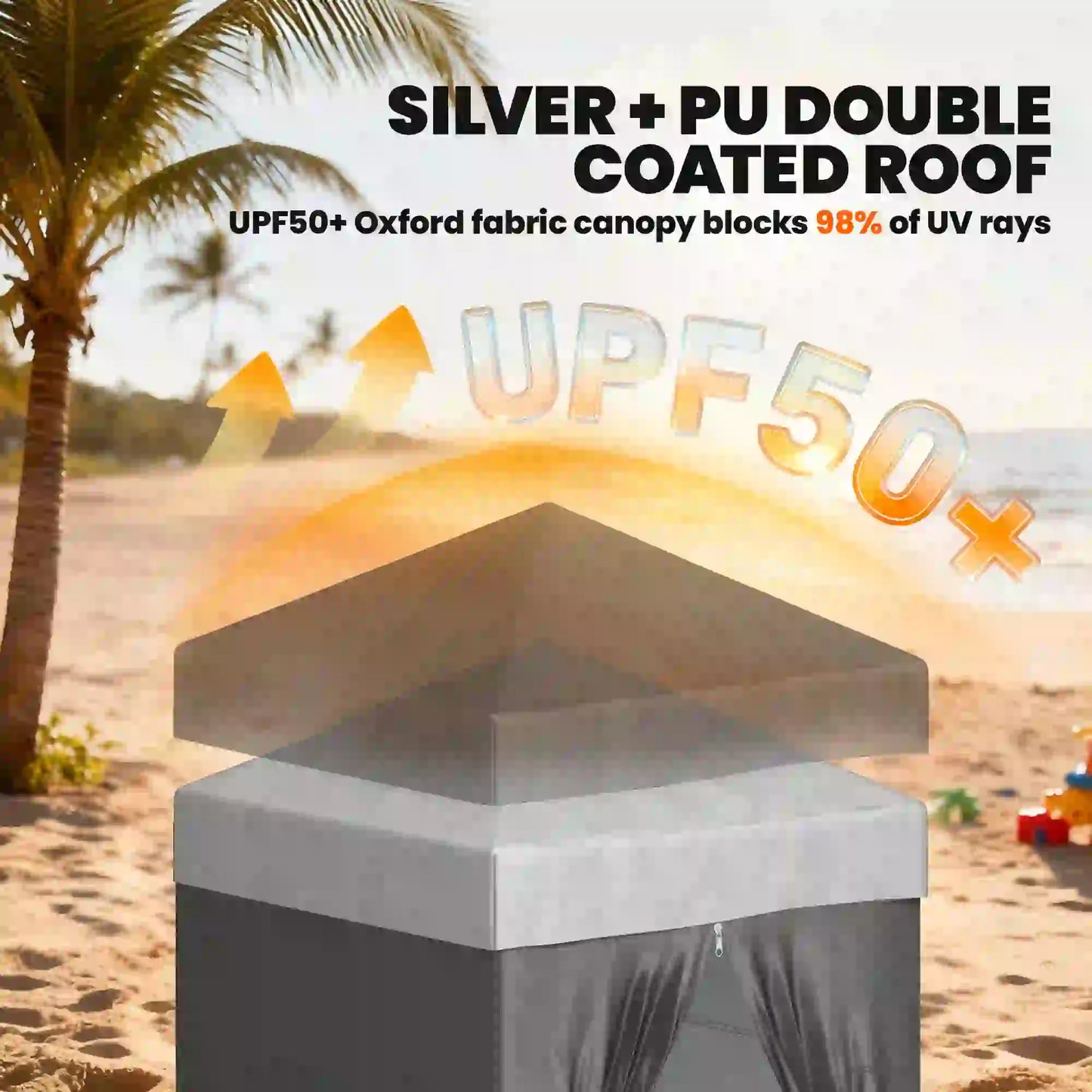 4x4 ft Pop Up Canopy Tent, UPF 50+ Changing Room, Dark Grey Pop Up Canopies at Gallery Canada