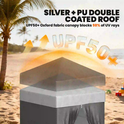 4x4 ft Pop Up Canopy Tent, UPF 50+ Changing Room, Dark Grey Pop Up Canopies at Gallery Canada