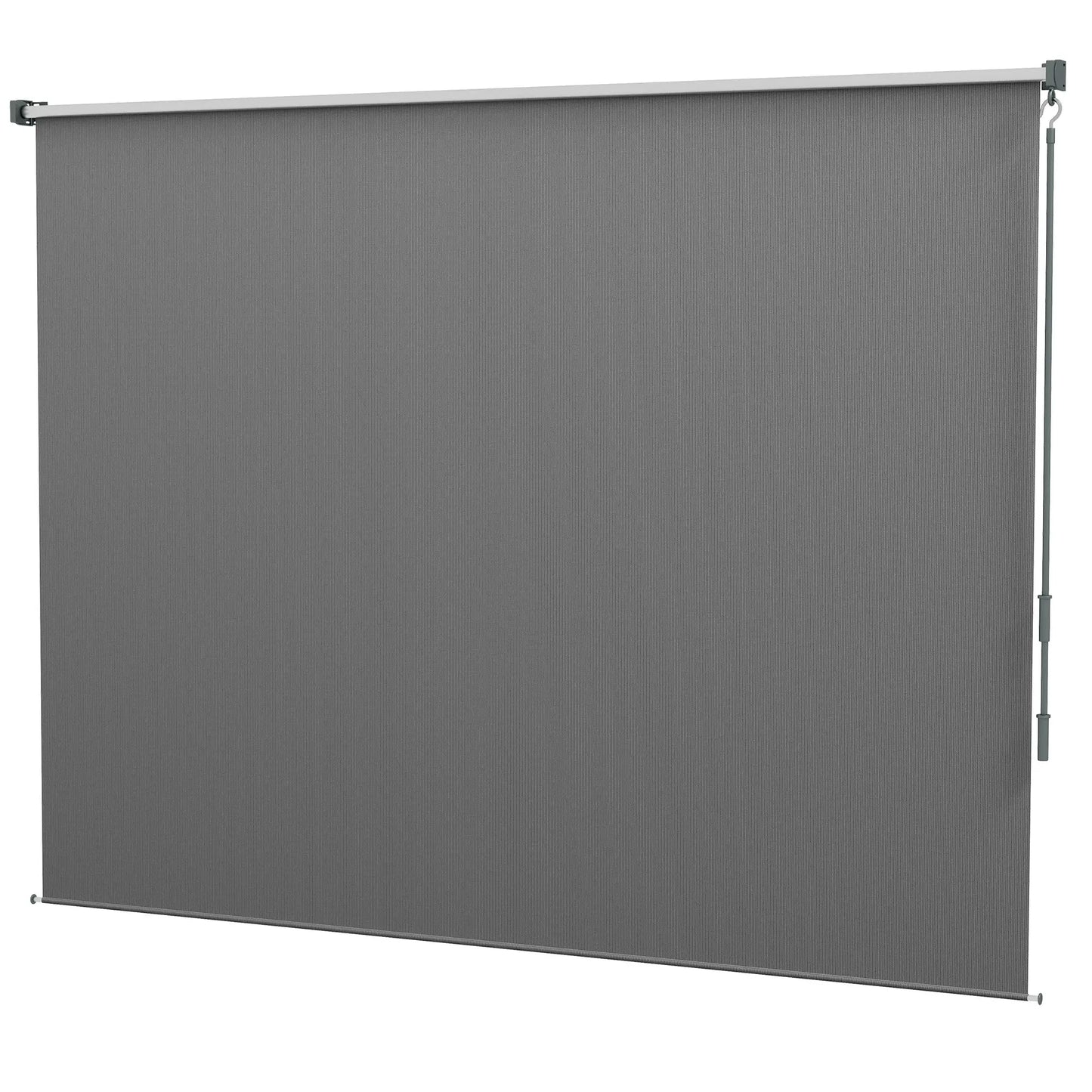 8' x 6' Outdoor Roller Shades, Cordless Patio Door Blinds, Light Grey Side Awnings Light Grey at Gallery Canada