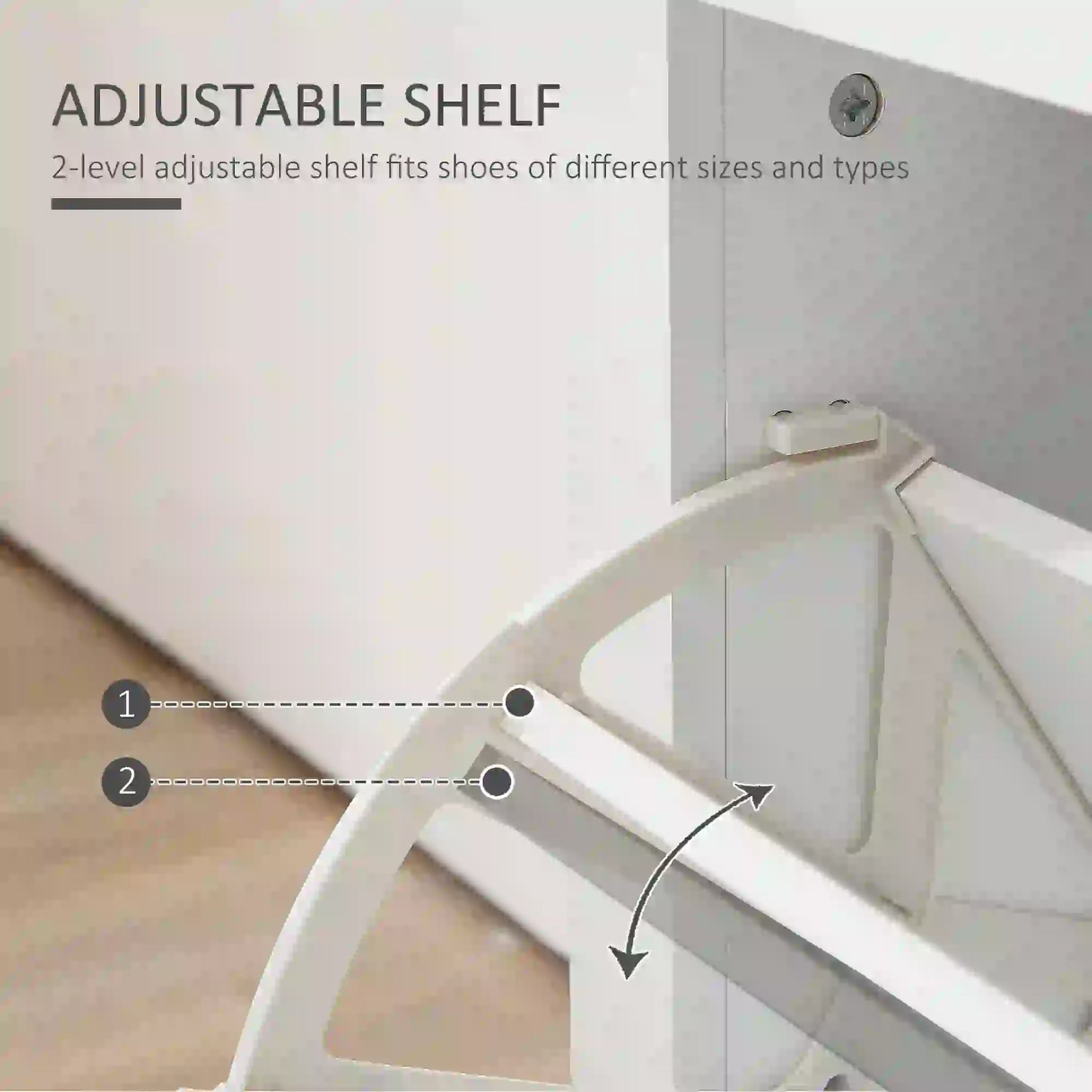 Entryway Shoe Cabinet, 2 Flip Drawers, Adjustable Shelves, 12 Pair, White Shoe Storage Cabinets & Racks at Gallery Canada