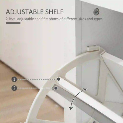 Entryway Shoe Cabinet, 2 Flip Drawers, Adjustable Shelves, 12 Pair, White Shoe Storage Cabinets & Racks at Gallery Canada