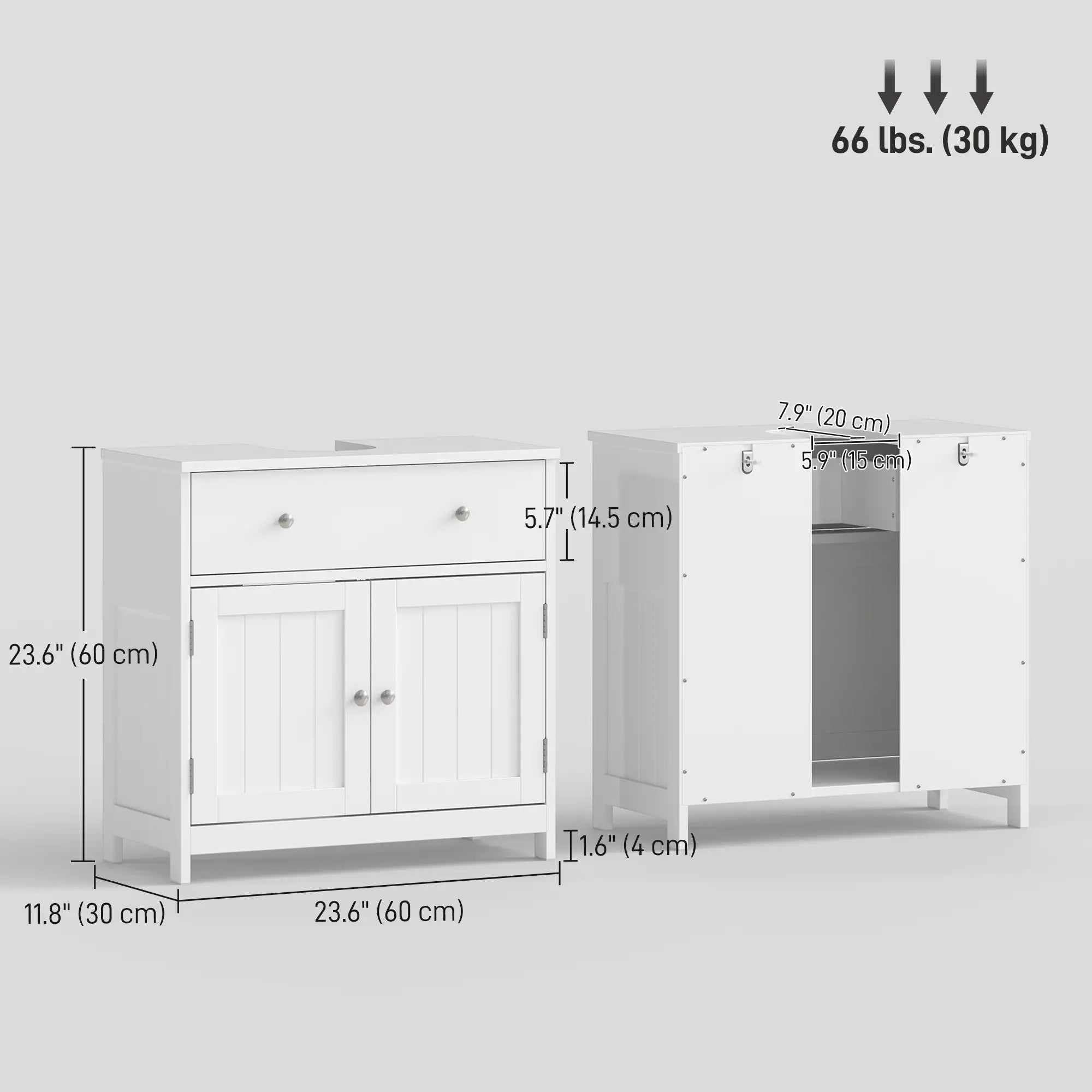 Modern Bathroom Vanity Cabinet, Under Sink Storage, White Bathroom Cabinets at Gallery Canada
