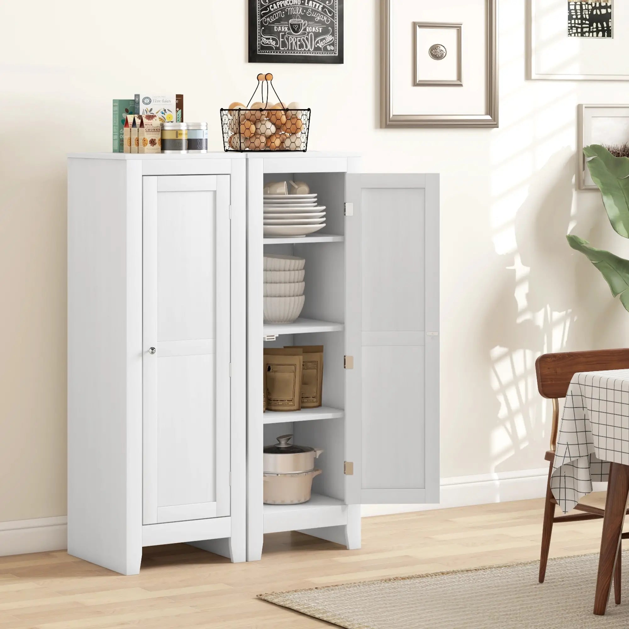 Kitchen Pantry Cabinet, Adjustable Shelves, White Kitchen Pantry Cabinets at Gallery Canada