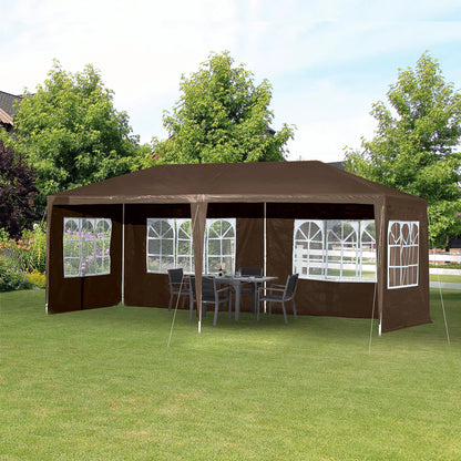 18.7' x 9.4' Party Tent, Portable Wedding Canopy, Outdoor Sunshade with 4 Sidewalls, Coffee Canopy Tents at Gallery Canada