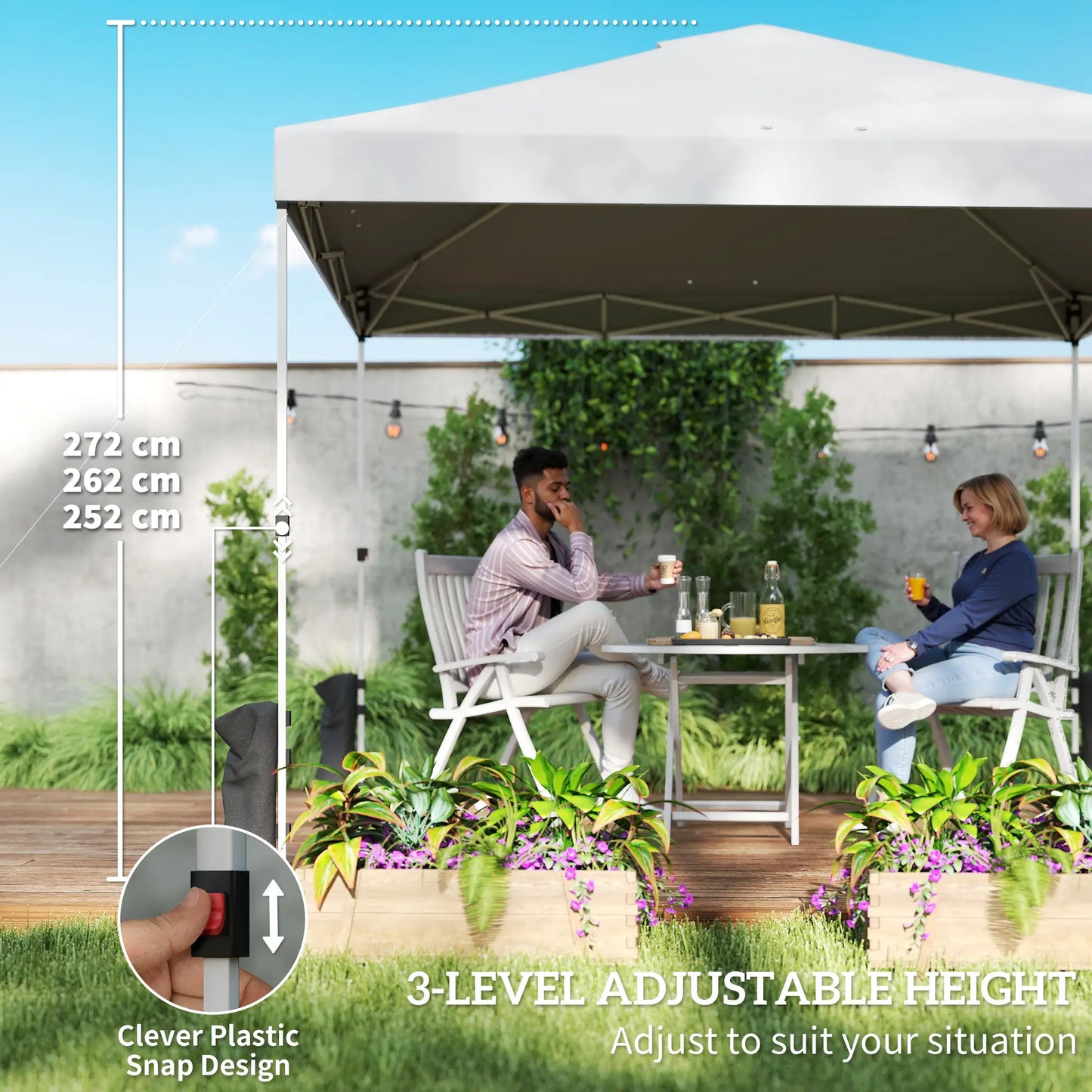 9.6 x 9.6 ft Pop Up Canopy Tent, UPF 50+, Sandbags, Wheeled Bag Pop Up Canopies at Gallery Canada
