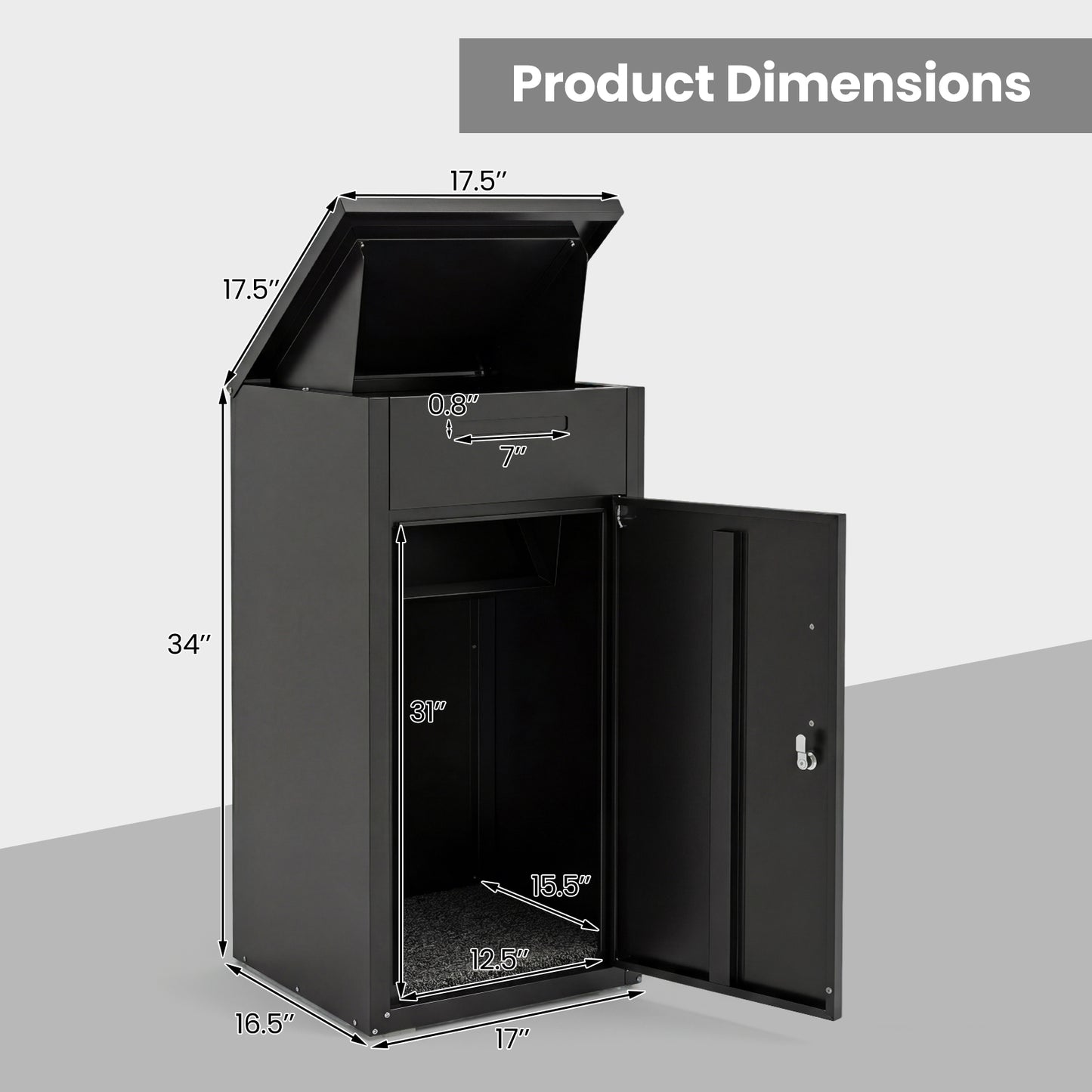 Package Delivery Box, Anti-Theft Board, Lockable Door, Black Sheds & Outdoor Storage at Gallery Canada