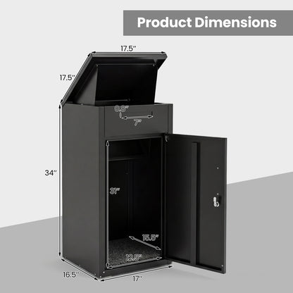 Package Delivery Box, Anti-Theft Board, Lockable Door, Black Sheds & Outdoor Storage at Gallery Canada