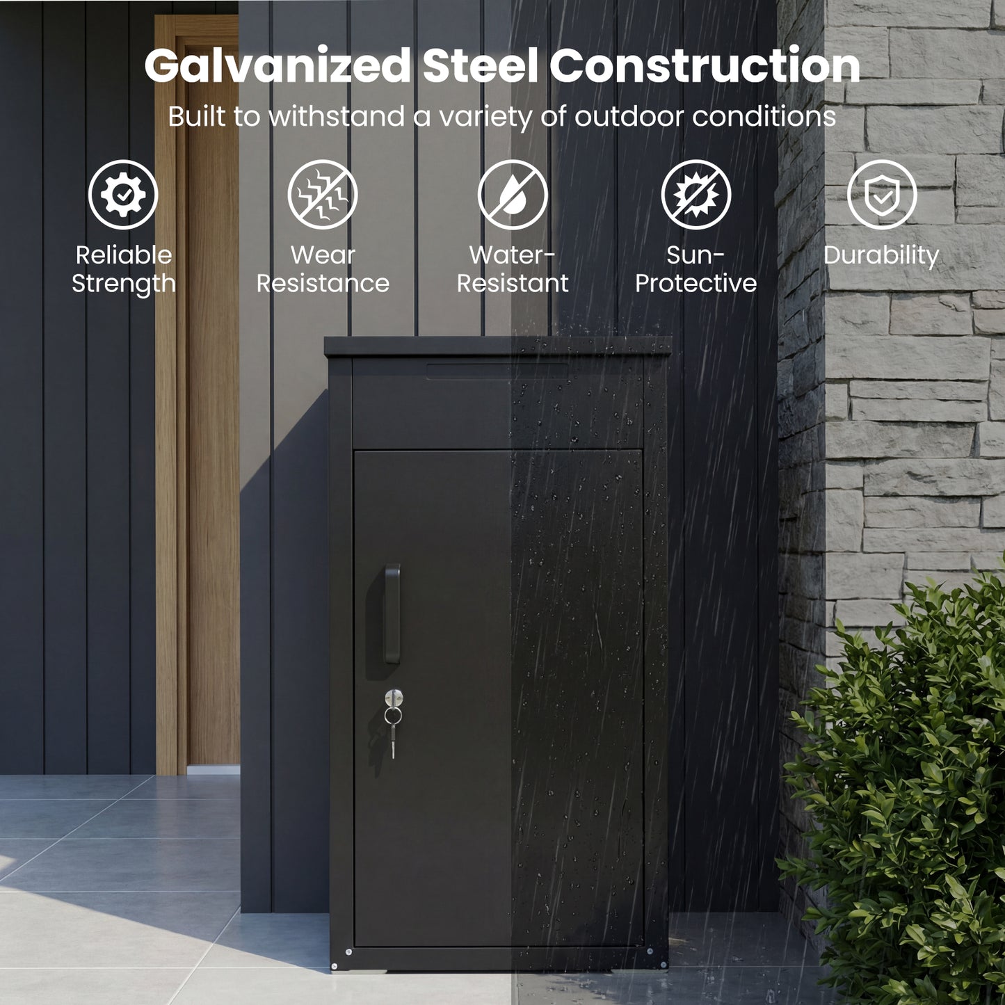 Package Delivery Box, Anti-Theft Board, Lockable Door, Black Sheds & Outdoor Storage at Gallery Canada