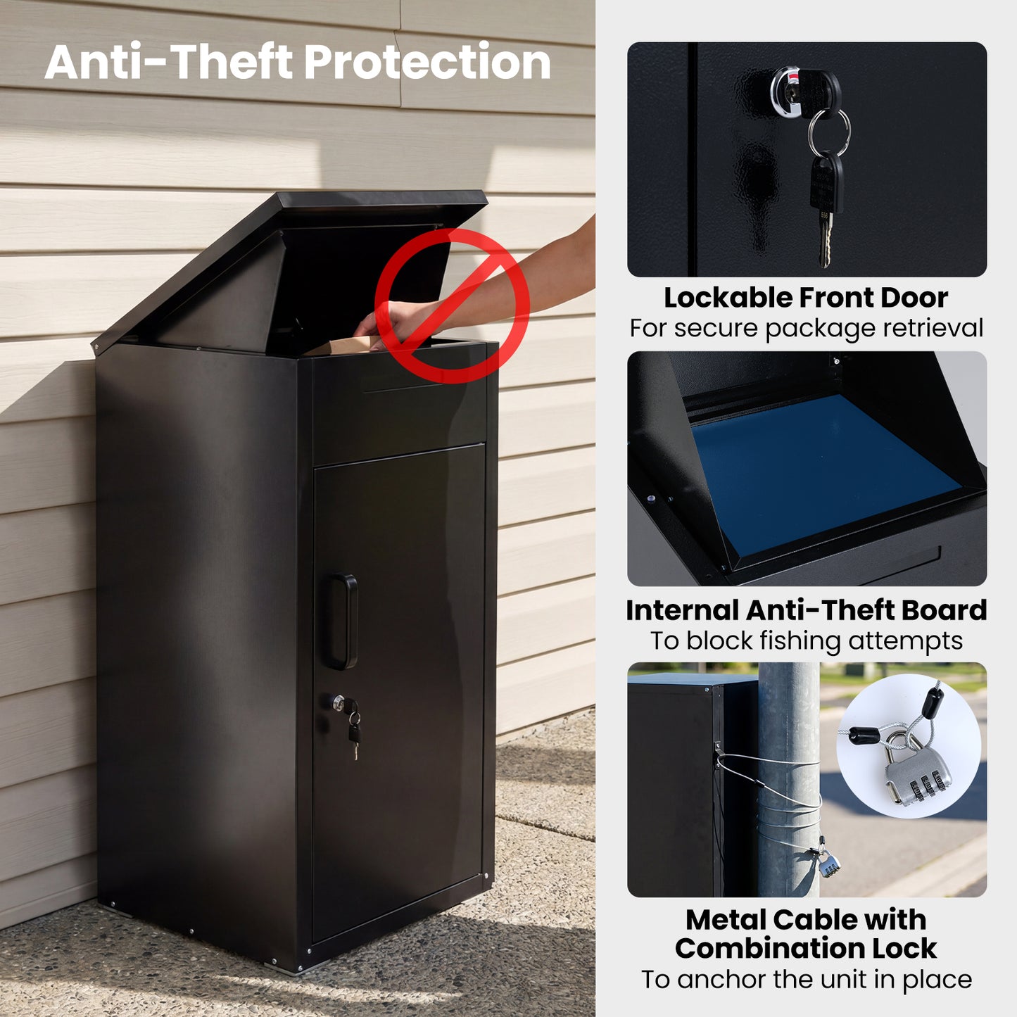 Package Delivery Box, Anti-Theft Board, Lockable Door, Black Sheds & Outdoor Storage at Gallery Canada