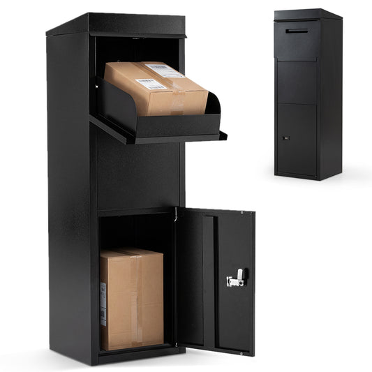 Package Delivery Box, Anti-Theft Baffle, Sloped Roof, Black Sheds & Outdoor Storage Black at Gallery Canada