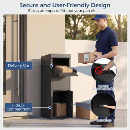 Package Delivery Box, Anti-Theft Baffle, Sloped Roof, Black Sheds & Outdoor Storage at Gallery Canada