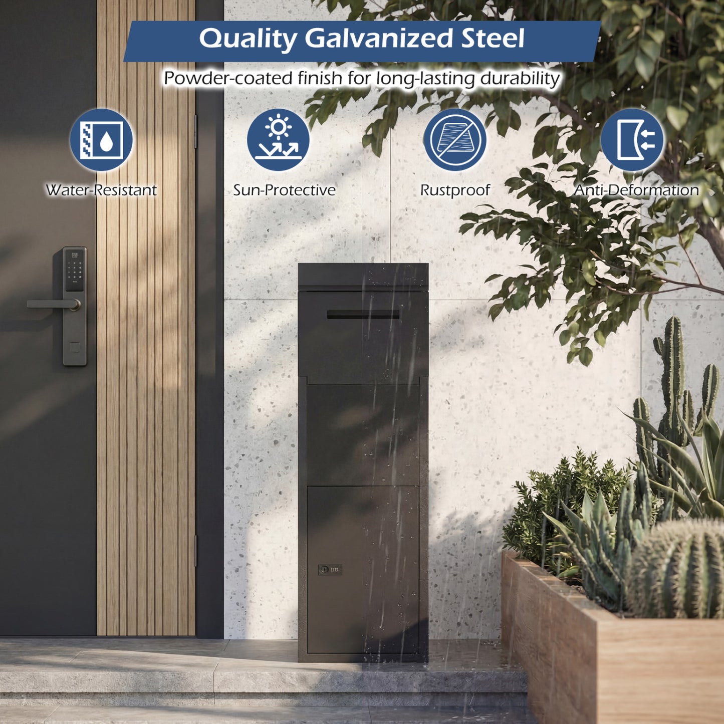Package Delivery Box, Anti-Theft Baffle, Sloped Roof, Black Sheds & Outdoor Storage at Gallery Canada