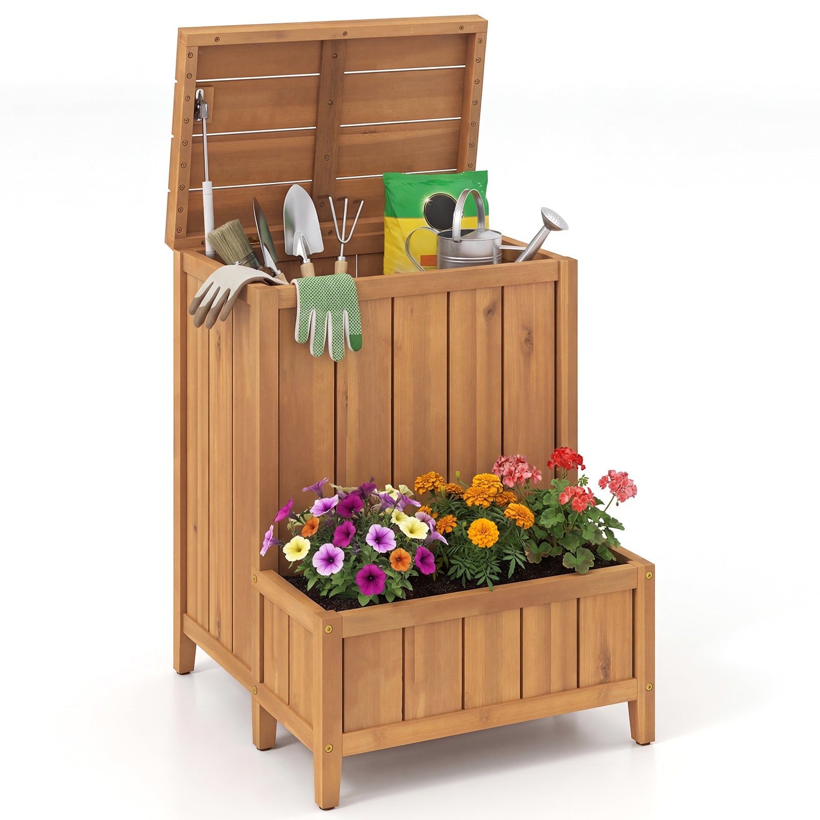 Package Delivery Box With Planter Box, Natural Raised Garden Beds Natural at Gallery Canada