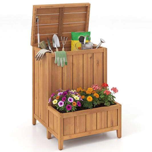 Package Delivery Box With Planter Box, Natural