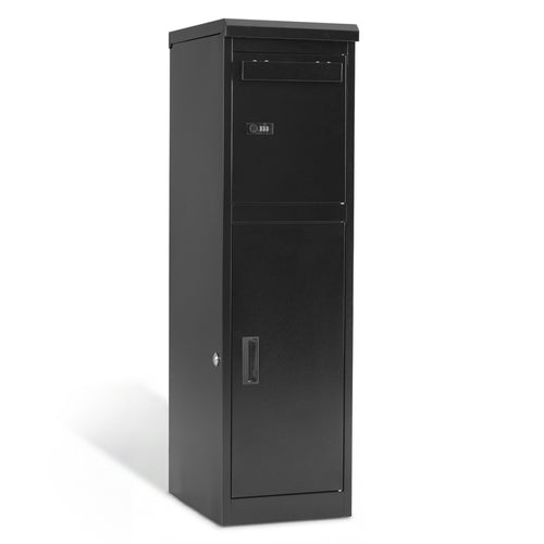 Package Delivery Box, Lockable Doors, Coded Lock, Black