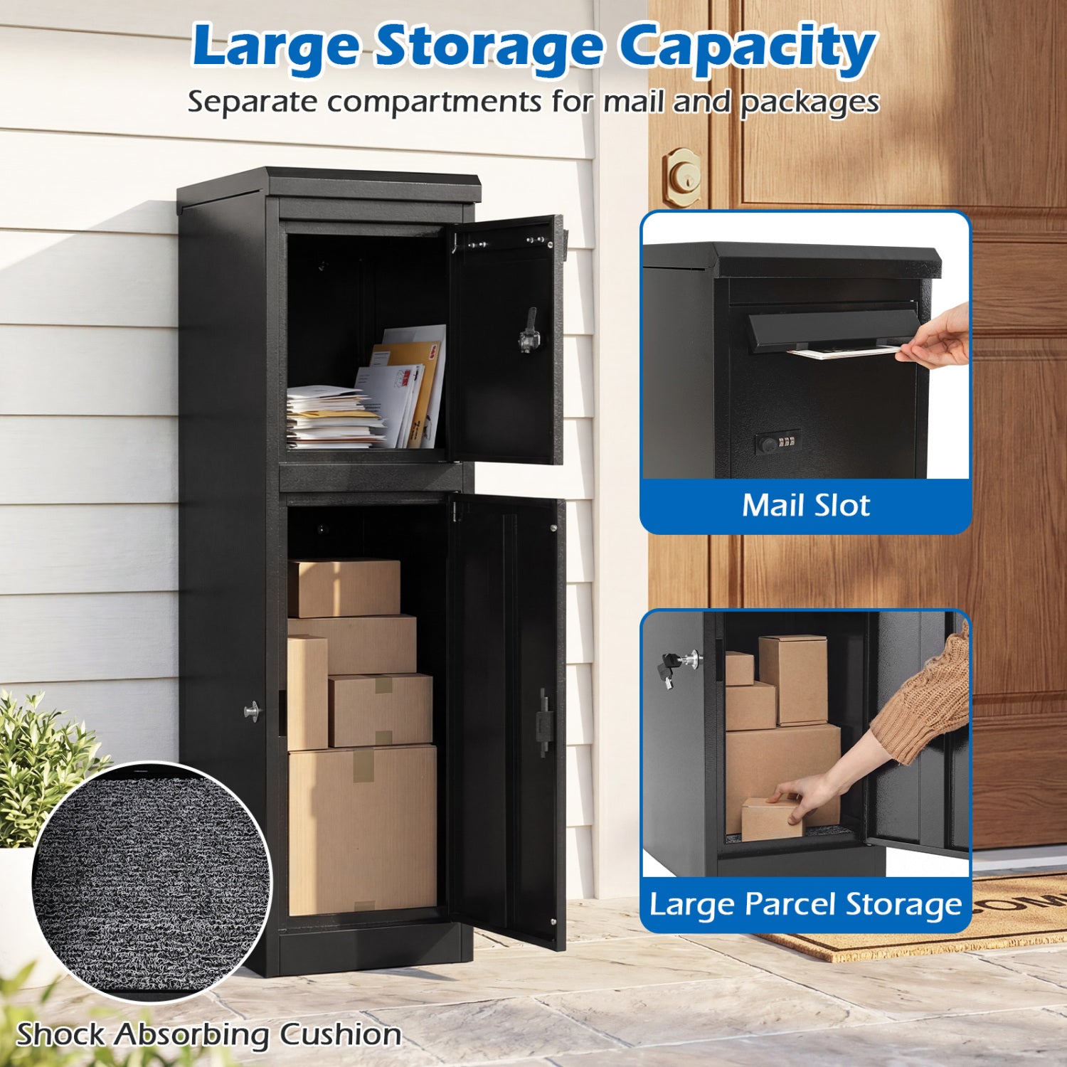 Package Delivery Box, Lockable Doors, Coded Lock, Black Sheds & Outdoor Storage at Gallery Canada