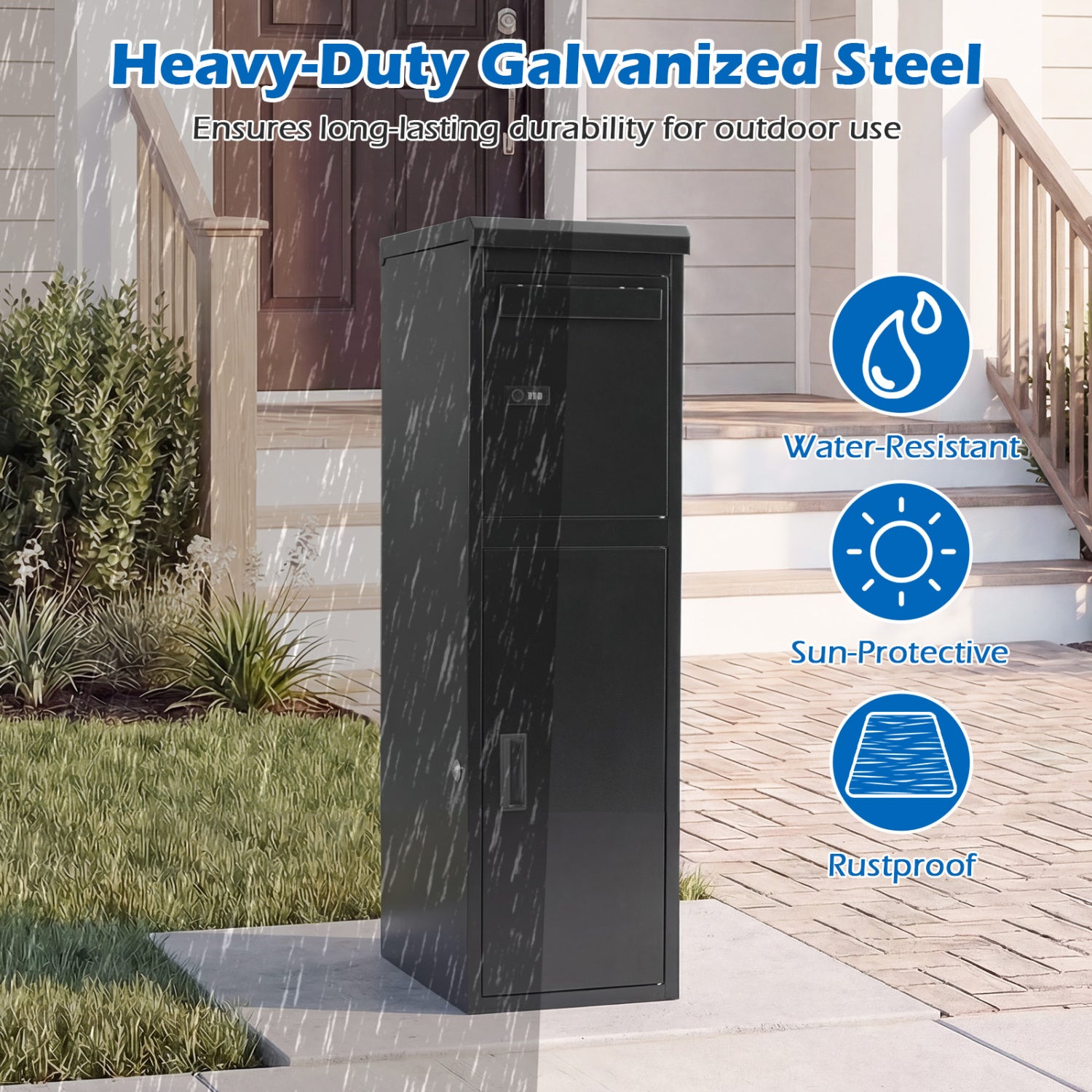 Package Delivery Box, Lockable Doors, Coded Lock, Black Sheds & Outdoor Storage at Gallery Canada