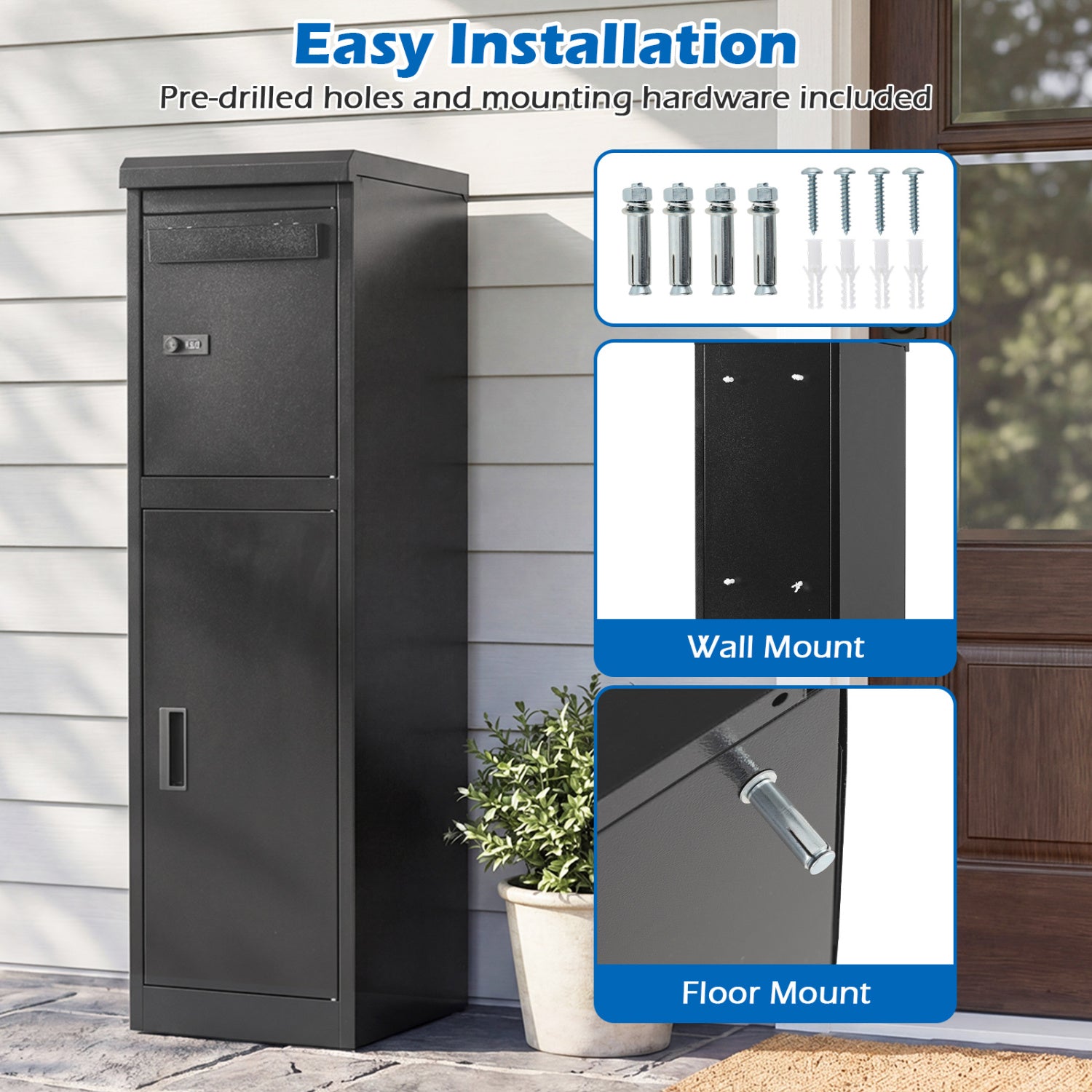 Package Delivery Box, Lockable Doors, Coded Lock, Black Sheds & Outdoor Storage at Gallery Canada