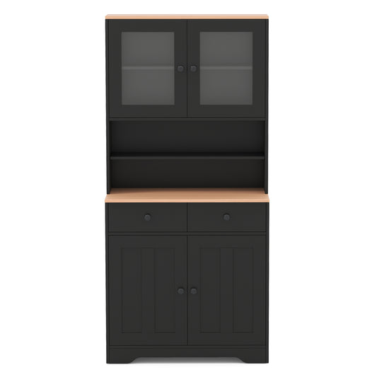Pantry Cabinet, 2 Removable Shelves, Black Sideboards Cabinets & Buffets Black at Gallery Canada