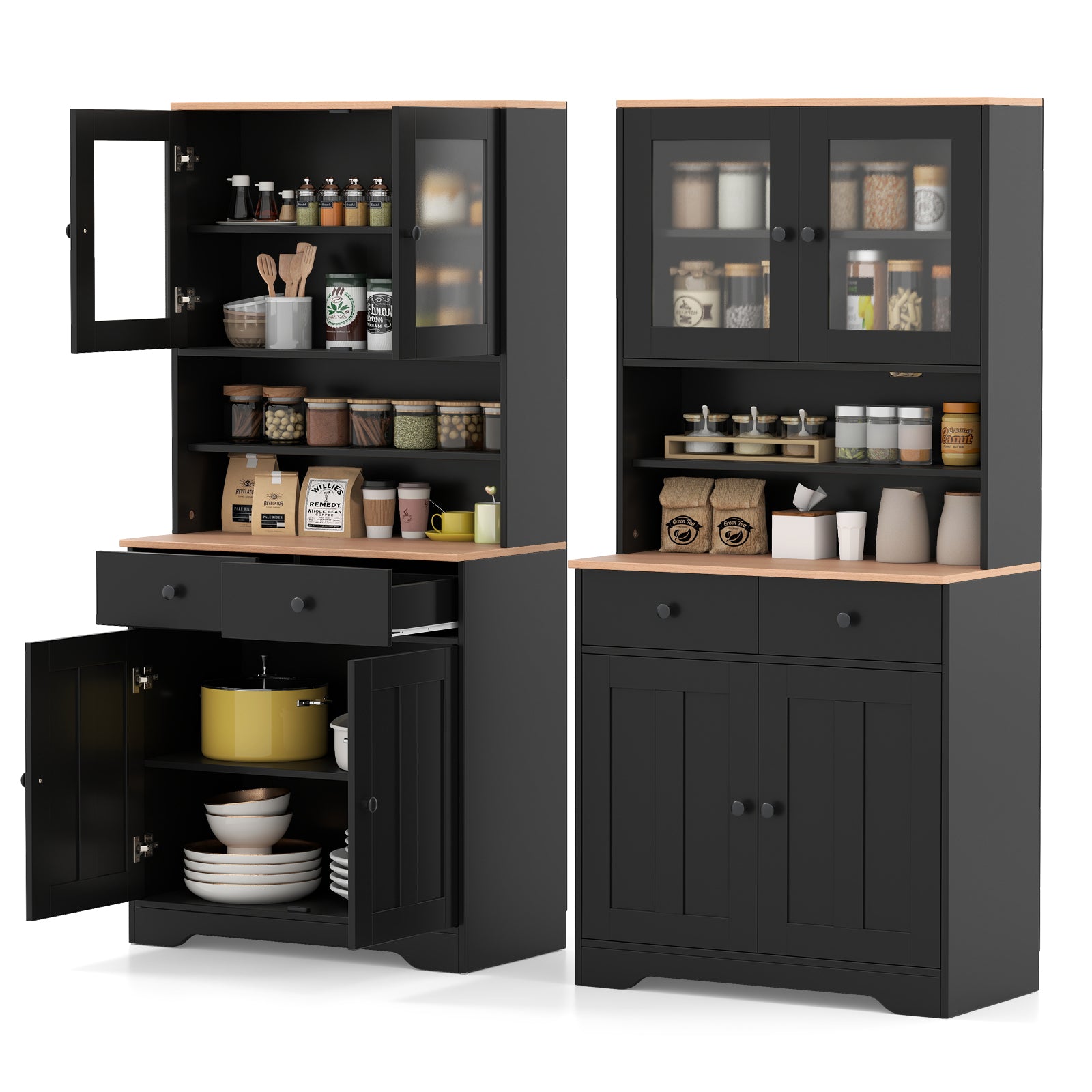 Pantry Cabinet, 2 Removable Shelves, Black Sideboards Cabinets & Buffets at Gallery Canada