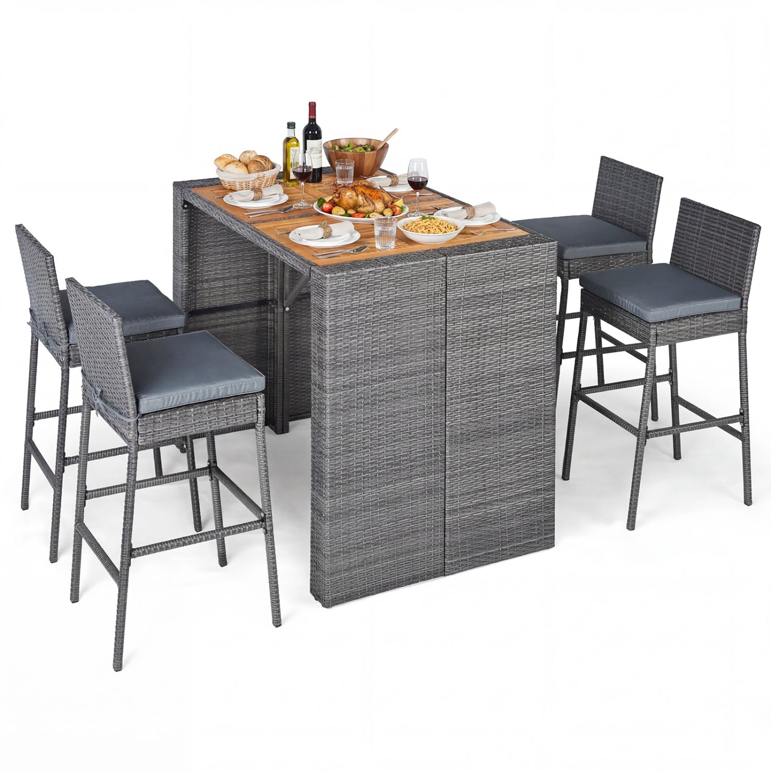 Acacia Wood Dining Set, Patio, Gray Patio Dining Sets at Gallery Canada