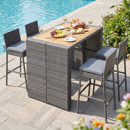Acacia Wood Dining Set, Patio, Gray Patio Dining Sets at Gallery Canada