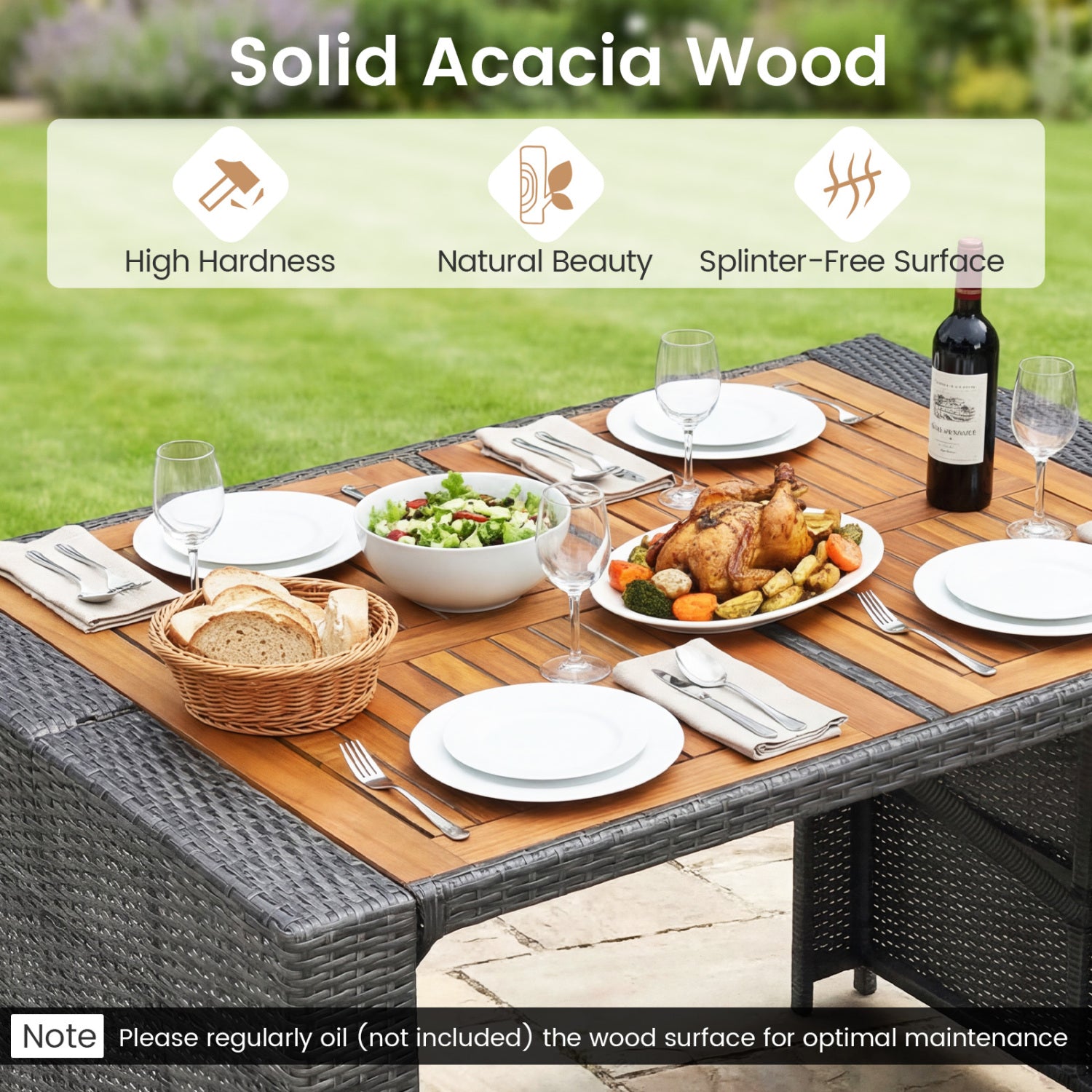 Acacia Wood Dining Set, Patio, Gray Patio Dining Sets at Gallery Canada