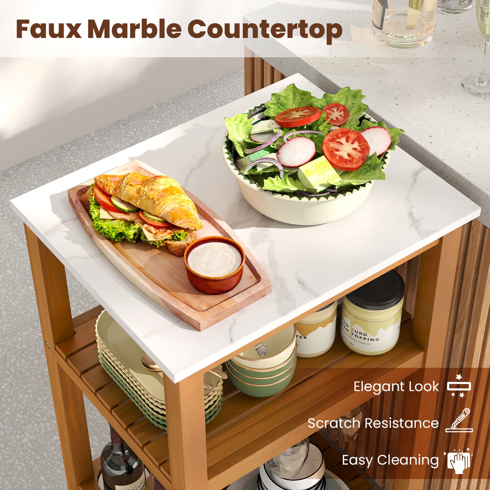 Patio Acacia Wood Storage Cabinet Patio Buffet Cabinet Bar Table Outdoor & Patio Furniture at Gallery Canada