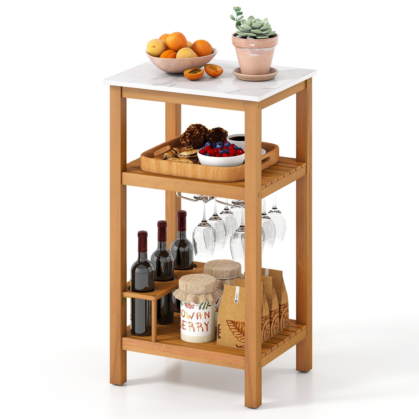 Acacia Wood Storage Cabinet, Patio Buffet Bar Table Outdoor & Patio Furniture at Gallery Canada